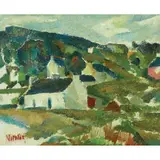 Hillside Villa by Macario Vitalis, oil on canvas, sold Jan 2021