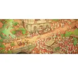Antonio Mahilum, Town Scene, mixed media on canvas