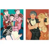 Jericho “Icos” Santos, a) Musicians Series 
b) Embrace Series, mixed media