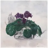 Martin Zeloro, Violets, oil on canvas