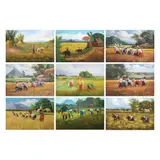 Untitled by Mabini School<br & > Harvest Scene - 9 pieces, <p>Mabini School<br />Harvest Scene - 9 pieces<br, sold Dec 2021