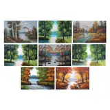 Untitled by Bob Ross School<br & > Forest - 8 pieces, <p>Bob Ross School<br />Forest - 8 pieces<br />oil, sold Dec 2021