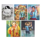 Untitled by a) Espinas<br, > b) Balagtas<br & > c) Martinez<br, <p>a) Espinas<br />Fish Vendor<br />signed (lower, sold Dec 2021