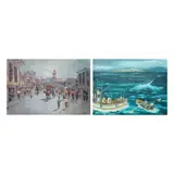 Untitled by a) J. Azura<br & > b) Bagayas, <p>a) J. Azura<br />Casa Viejo<br />signed (lower, sold Dec 2021