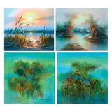 a) Bob Ross School<br & > b) Rom E. Gutierrez, Untitled, <p>a) Bob Ross School<br />Sunset I and II<br />si