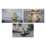 Untitled by a) Mydan<br, > b) Don Henson<br & > c) R. M. Grande, <p>a) Mydan<br />Galleon Ship<br />signed (lower l, sold Dec 2021