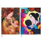 Untitled by a) Salvacion<br & > b) Camille Victoria, <p>a) Salvacion<br />Mother and Child<br />oil on, sold Dec 2021