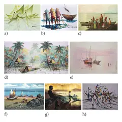 Untitled by a) Unidentified Artist<br & > b) Unidentified Artis, <p>a) Unidentified Artist<br />Fishermen<br />sign, sold Dec 2021