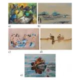 Untitled by a) E. Sarmiento<br, > b) Efren Alix<br & > c) Danli, <p>a) E. Sarmiento<br />Fish Vendors<br />signed a, sold Dec 2021