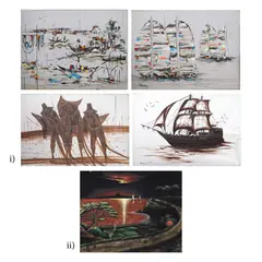 Mabini School, Untitled, <p>Mabini School<br />i) Seascapes - 4 pcs.<br />s
