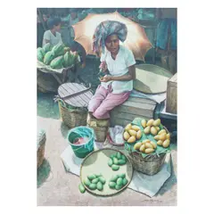 Nes Leynes, Untitled, <p>Nes Leynes<br />Mango Vendor<br />signed and da