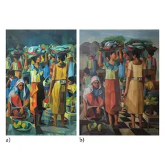 Laxamana, Untitled, <p>Laxamana<br />a) Market Scene<br />signed and d