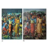 Laxamana, Untitled, <p>Laxamana<br />a) Market Scene<br />signed and d