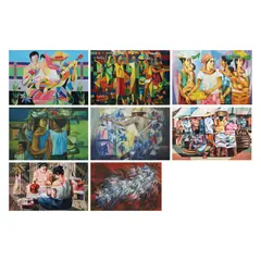 Manansala School, Untitled, <p>Manansala School<br />a) Various Themes - 7 pie