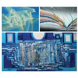 Untitled by a) Dani Sibayan<br, > b) Santi<br & > c) W, <p>a) Dani Sibayan (b 1953)<br />Abstract Birds<br, sold Dec 2021
