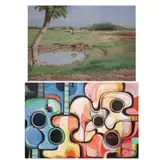 Untitled by a) Roger Guiterrez<br & > b) Untidentified Artist, <p>a) Roger Guiterrez<br />Bukid<br />signed and d, sold Dec 2021