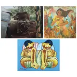 Untitled by a) Mallari<br, > b) Ramon<br & > c) R. Salvador, <p>a) Mallari<br />Carabao<br />signed and dated 1, sold Dec 2021