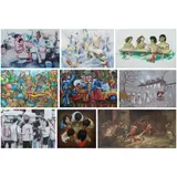 Untitled by a) Unidentified Artist<br, > b) Hernando<br & > c), <p>a) Unidentified Artist<br />Mga Bata<br />water, sold Dec 2021