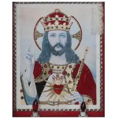Christ the King, Untitled, <p>Christ the King<br />mixed media in shadow box<