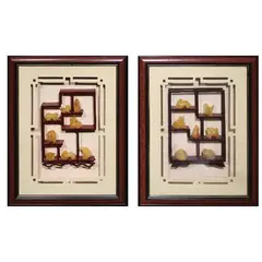 Various Oriental Decors, Untitled, <p>Various Oriental Decors<br />resin (with frame)