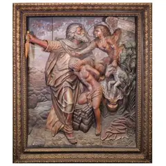 Abraham and Son, Untitled, <p>Abraham and Son<br />bas relief<br />hardwood<b