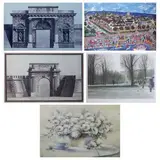 Untitled by <br a) Architectural Facade of a Building & > b) M, <p>a) Architectural Facade<br />of a Building<br /, sold Dec 2021