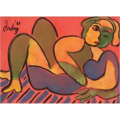 Inday Cadapan, Sisters, watercolor on paper