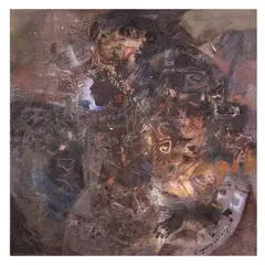 Abstract by Paco Gorospe, oil on canvas, sold Oct 2021