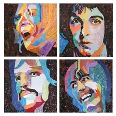 Cezar Arro, a) The Beatles (John Lennon) b) The Beatles (Paul McCartney) c) The Beatles (Ringo Starr) d) The Beatles (George Harrison), oil on canvas