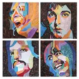Cezar Arro, a) The Beatles (John Lennon) b) The Beatles (Paul McCartney) c) The Beatles (Ringo Starr) d) The Beatles (George Harrison), oil on canvas