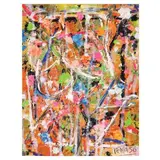 Sam Penaso, Abstract, textured mixed media on board