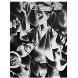 Mother and Child Vendor by Angelito Antonio, enamel on canvas, sold Oct 2021