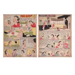 Tony Velasquez, a) Ponyang Halobaybay b) Album ng Kabalbalan ni Kenkoy, ink and watercolor on paper