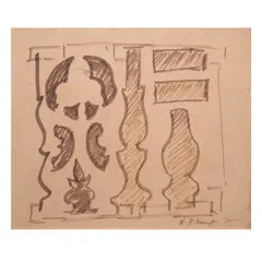 Untitled by Hernando R. Ocampo, felt pen on paper, sold Jul 2021
