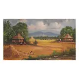 Farm Life by Cesar Buenaventura, oil on canvas, sold Jul 2021