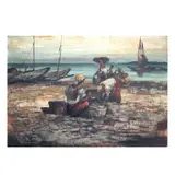 Seaside Scene by Cesar Buenaventura, oil on canvas, sold Jul 2021