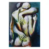 Embrace by Emmanuel Garibay, acrylic on paper, sold Jul 2021