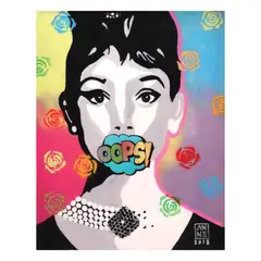 Anne Barles, Audrey Hepburn, acrylic emulsion on panel