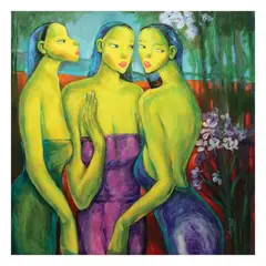 Untitled by Lydia Velasco, acrylic on canvas, sold Jul 2021
