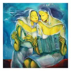 Untitled by Lydia Velasco, acrylic on canvas, sold Jul 2021