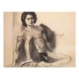 Nude by Vicente Manansala, charcoal on paper, sold Jul 2021