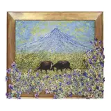 Dr. Renato S. Cheng, Mayon Volcano, oil on canvas with old frame