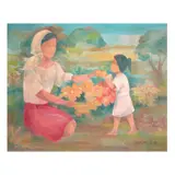 Oscar T. Salita, Mother and Child, oil on canvas
