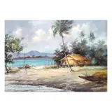 Oscar T. Navarro, Tabi ng Dagat, oil on canvas