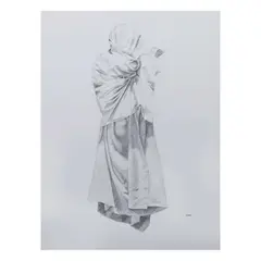 Shroud 14 by Dino Gabito, graphite on board, sold Jul 2021