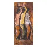 Untitled (Vendors) by Unidentified artist, oil on panel, sold Jul 2021