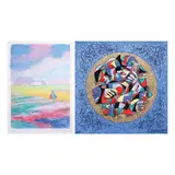 a) Claude Manoukian b) Anatole Krasnyansky, a.) Ballade de Printemps IV b.) Musicale Gold, a.) lithograph in color on BFK Rives paper b.) 232/350, serigraph in color on wove paper