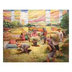 Roy Leo “Long” Lorono, Gratitude (Beams of Harvest Series 4), oil on canvas