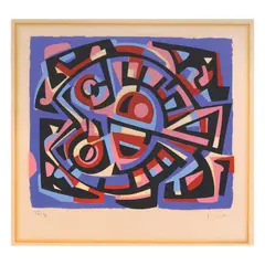 Fish Abstract by Ang Kiukok, lithograph, 75/174, sold Jul 2021