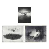 a) Los Grajos b) Untitled c.) Untitled by Fernando Zóbel de Ayala y Montojo, etching, sold Jul 2021